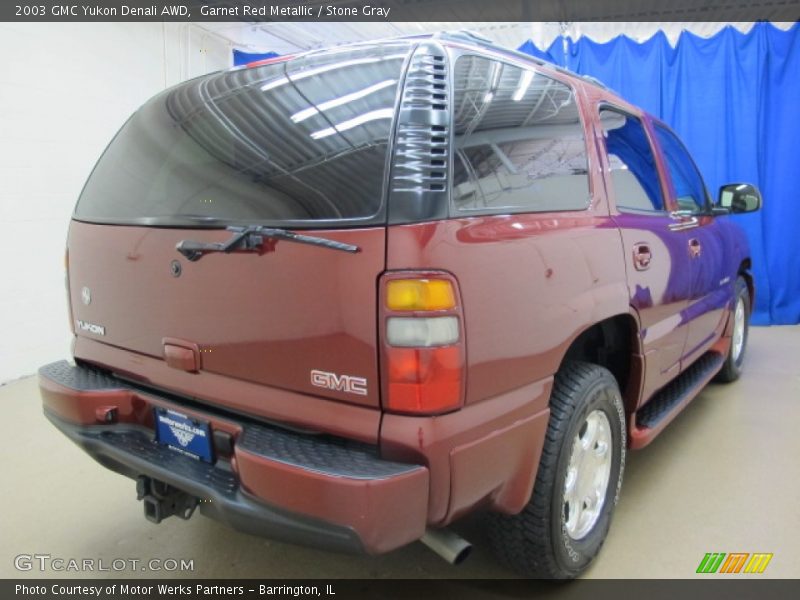Garnet Red Metallic / Stone Gray 2003 GMC Yukon Denali AWD