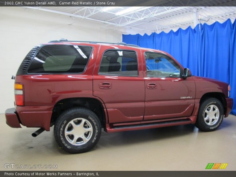 Garnet Red Metallic / Stone Gray 2003 GMC Yukon Denali AWD