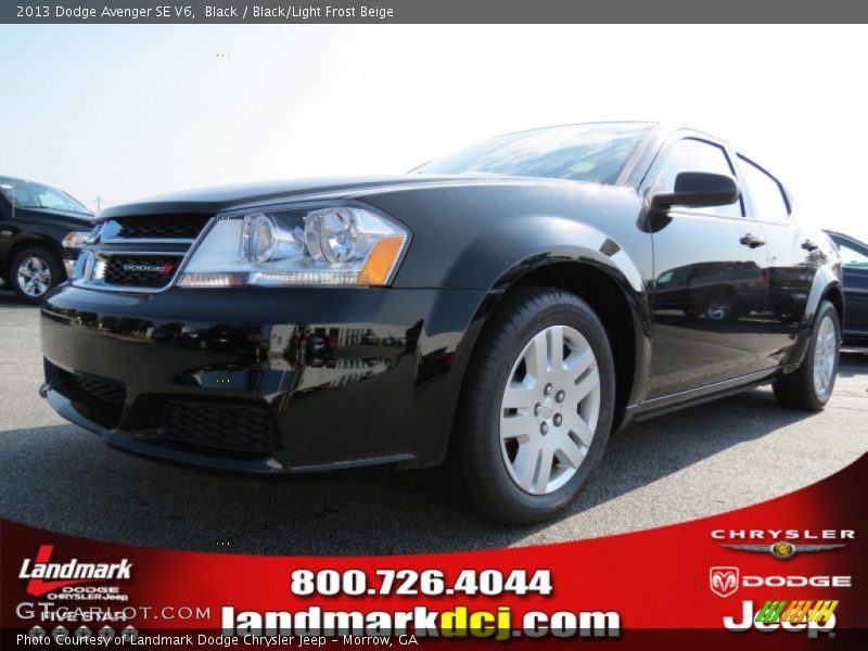 Black / Black/Light Frost Beige 2013 Dodge Avenger SE V6