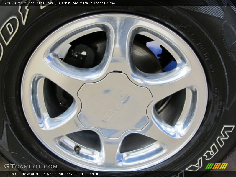 Garnet Red Metallic / Stone Gray 2003 GMC Yukon Denali AWD