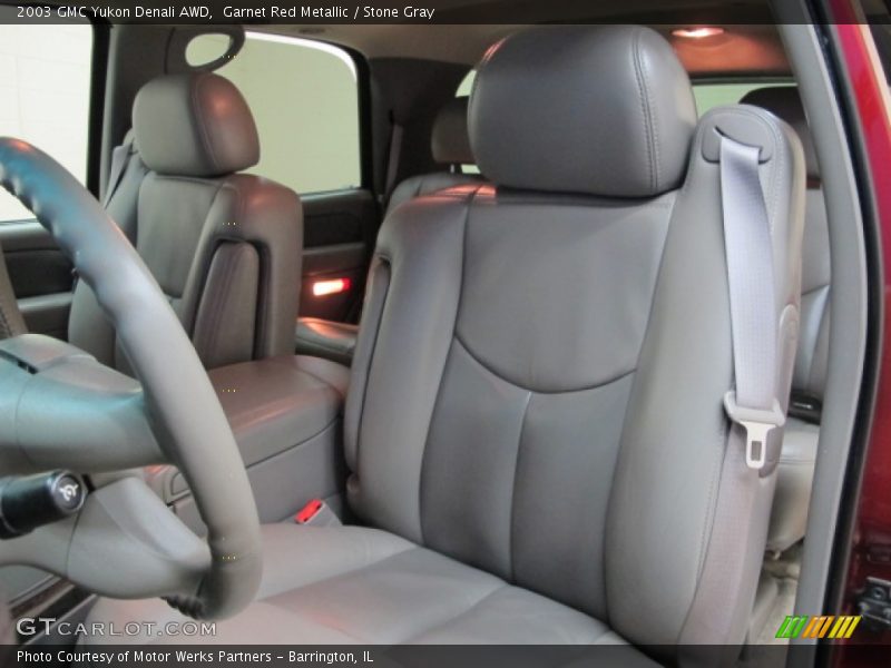 Garnet Red Metallic / Stone Gray 2003 GMC Yukon Denali AWD