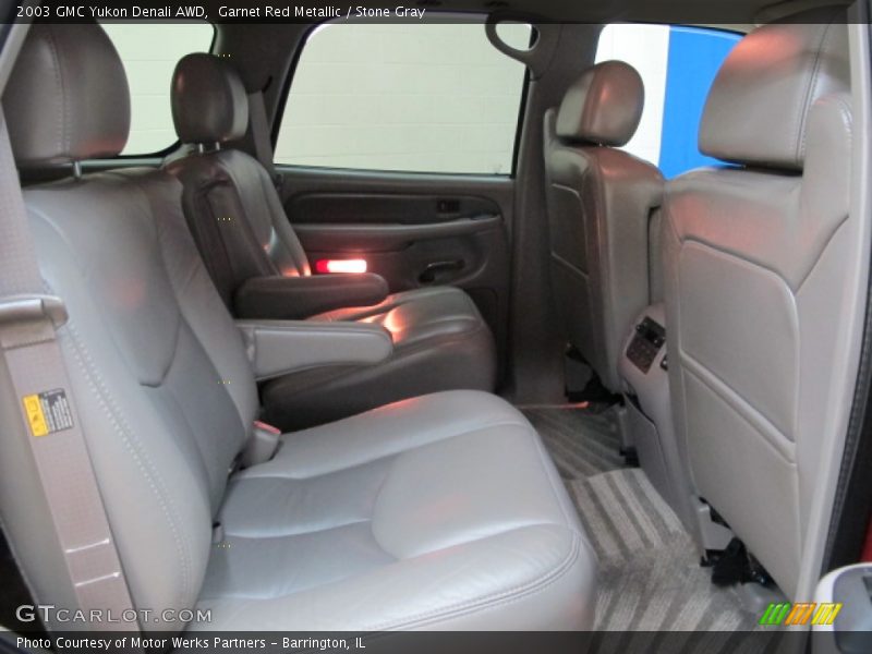 Garnet Red Metallic / Stone Gray 2003 GMC Yukon Denali AWD