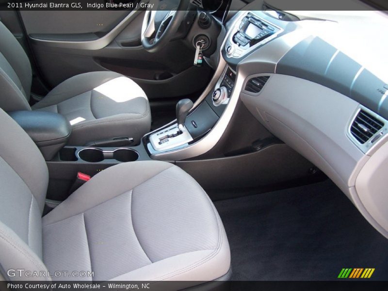 Indigo Blue Pearl / Gray 2011 Hyundai Elantra GLS