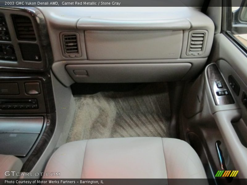Garnet Red Metallic / Stone Gray 2003 GMC Yukon Denali AWD