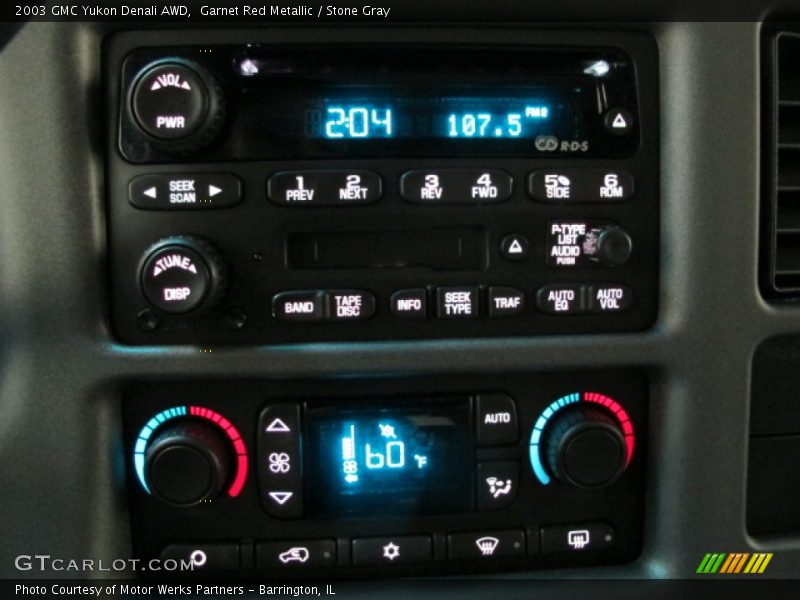 Garnet Red Metallic / Stone Gray 2003 GMC Yukon Denali AWD