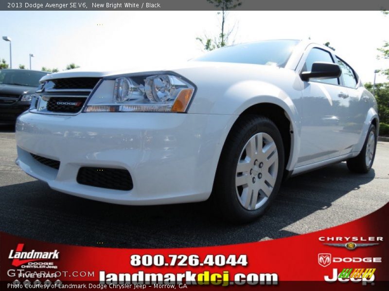 New Bright White / Black 2013 Dodge Avenger SE V6