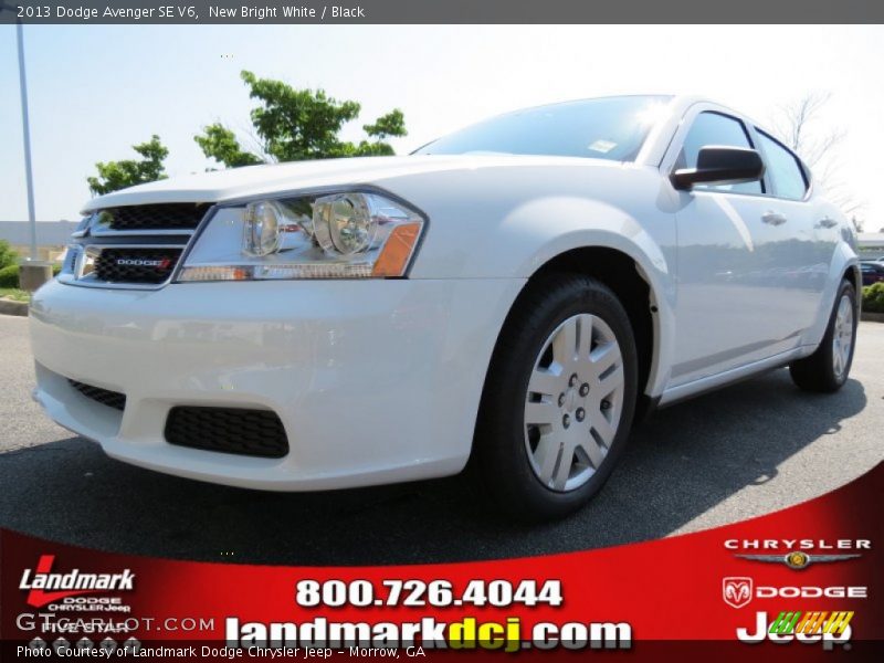 New Bright White / Black 2013 Dodge Avenger SE V6