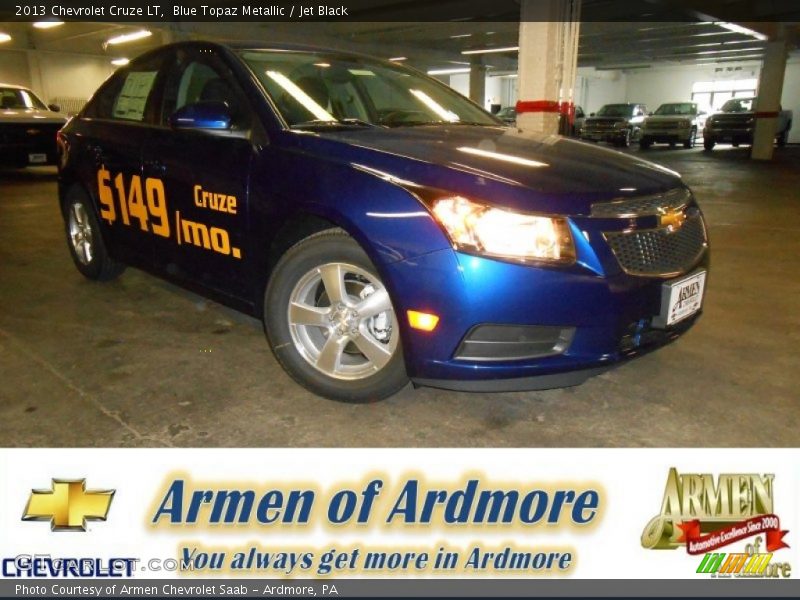 Blue Topaz Metallic / Jet Black 2013 Chevrolet Cruze LT