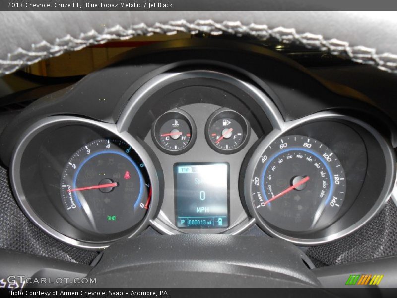 Blue Topaz Metallic / Jet Black 2013 Chevrolet Cruze LT