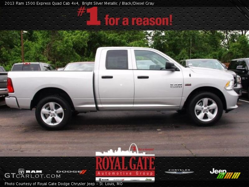 Bright Silver Metallic / Black/Diesel Gray 2013 Ram 1500 Express Quad Cab 4x4