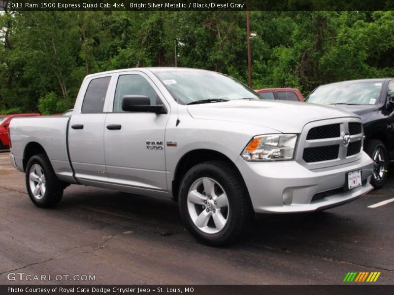 Bright Silver Metallic / Black/Diesel Gray 2013 Ram 1500 Express Quad Cab 4x4