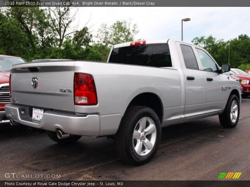 Bright Silver Metallic / Black/Diesel Gray 2013 Ram 1500 Express Quad Cab 4x4