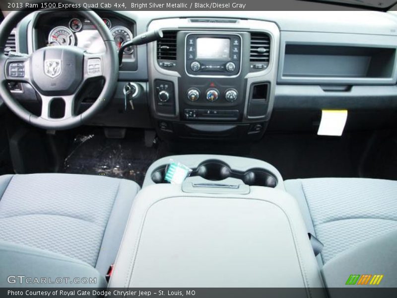 Bright Silver Metallic / Black/Diesel Gray 2013 Ram 1500 Express Quad Cab 4x4
