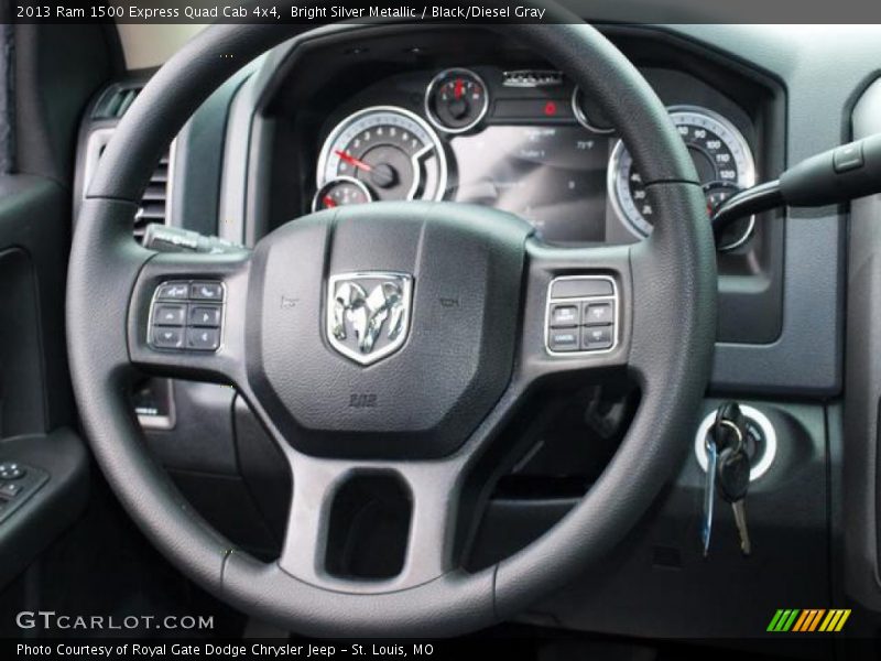 Bright Silver Metallic / Black/Diesel Gray 2013 Ram 1500 Express Quad Cab 4x4