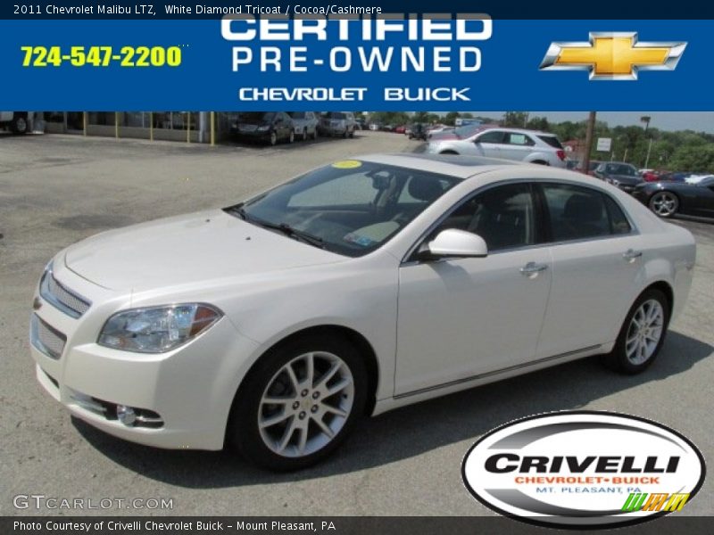 White Diamond Tricoat / Cocoa/Cashmere 2011 Chevrolet Malibu LTZ