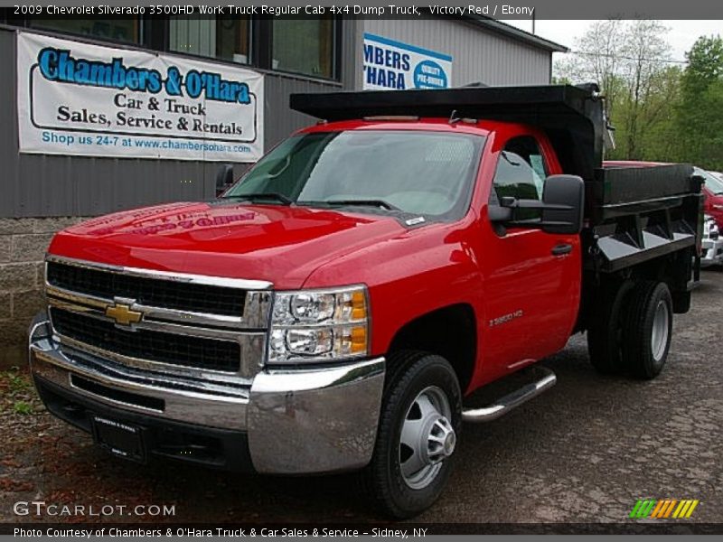 Victory Red / Ebony 2009 Chevrolet Silverado 3500HD Work Truck Regular Cab 4x4 Dump Truck