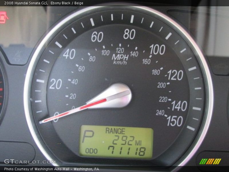 Ebony Black / Beige 2008 Hyundai Sonata GLS