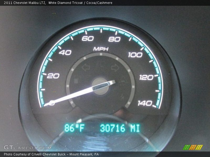 White Diamond Tricoat / Cocoa/Cashmere 2011 Chevrolet Malibu LTZ
