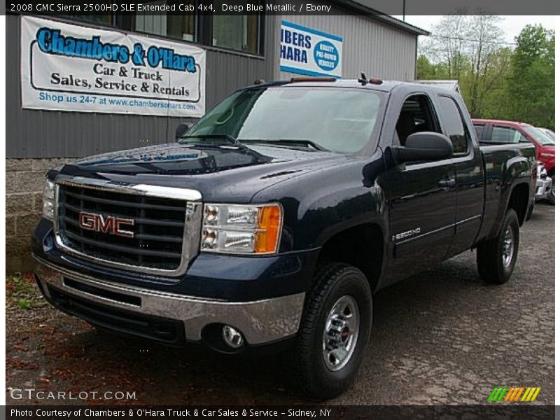 Deep Blue Metallic / Ebony 2008 GMC Sierra 2500HD SLE Extended Cab 4x4