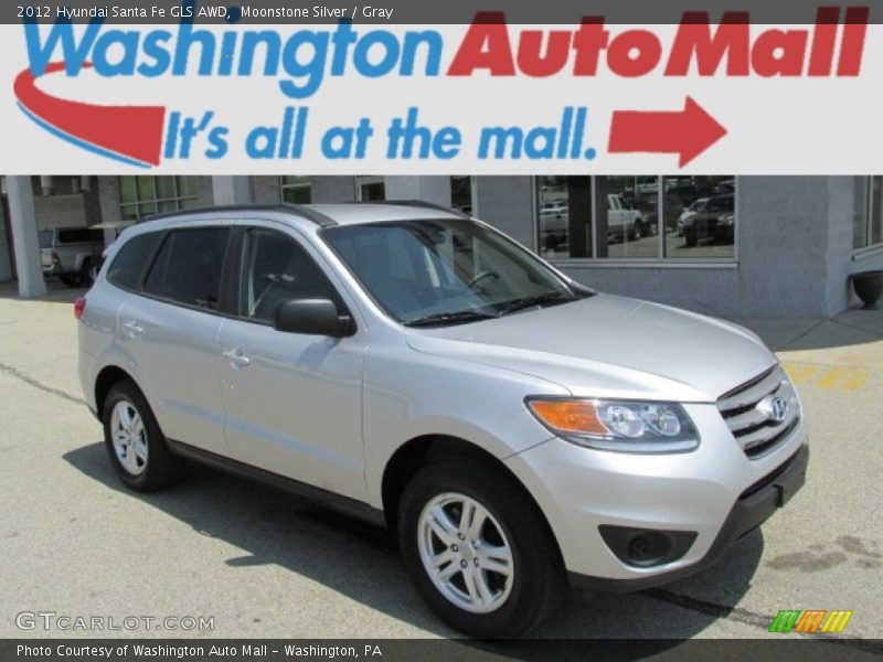 Moonstone Silver / Gray 2012 Hyundai Santa Fe GLS AWD