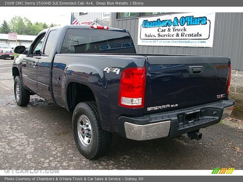 Deep Blue Metallic / Ebony 2008 GMC Sierra 2500HD SLE Extended Cab 4x4