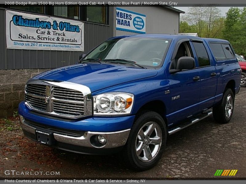 Electric Blue Pearl / Medium Slate Gray 2008 Dodge Ram 1500 Big Horn Edition Quad Cab 4x4