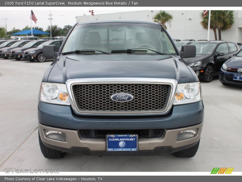 Medium Wedgewood Blue Metallic / Tan 2005 Ford F150 Lariat SuperCrew