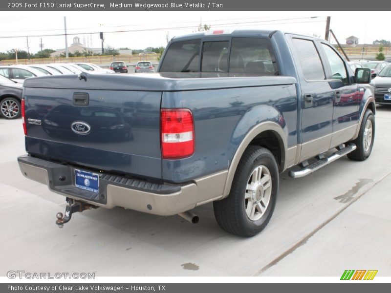 Medium Wedgewood Blue Metallic / Tan 2005 Ford F150 Lariat SuperCrew