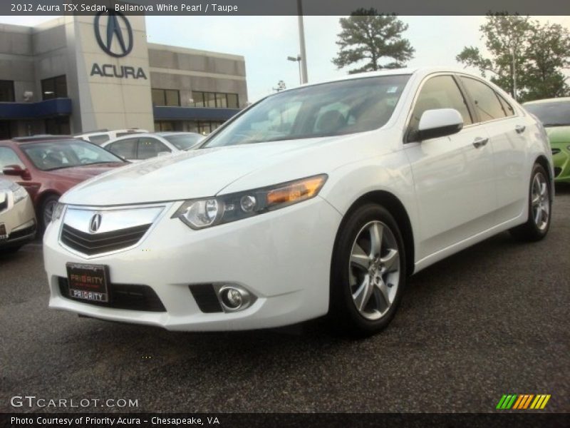 Bellanova White Pearl / Taupe 2012 Acura TSX Sedan