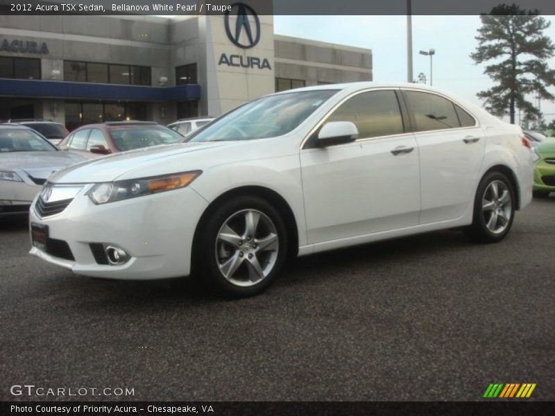 Bellanova White Pearl / Taupe 2012 Acura TSX Sedan