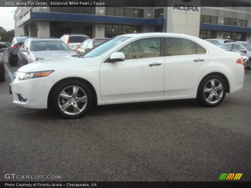 Bellanova White Pearl / Taupe 2012 Acura TSX Sedan