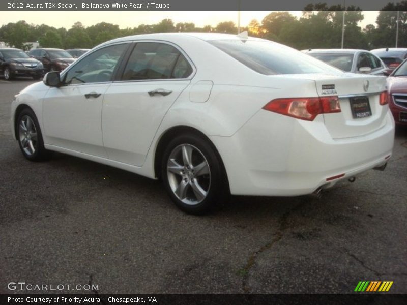 Bellanova White Pearl / Taupe 2012 Acura TSX Sedan