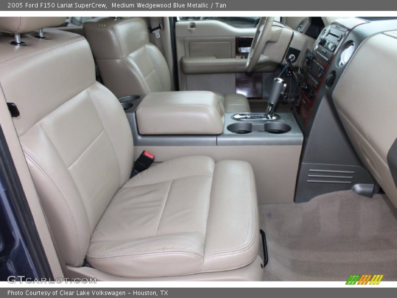 Medium Wedgewood Blue Metallic / Tan 2005 Ford F150 Lariat SuperCrew