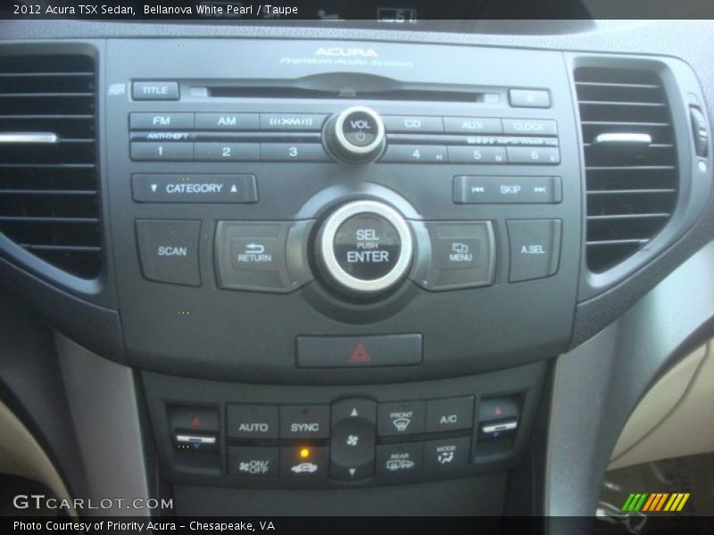 Bellanova White Pearl / Taupe 2012 Acura TSX Sedan