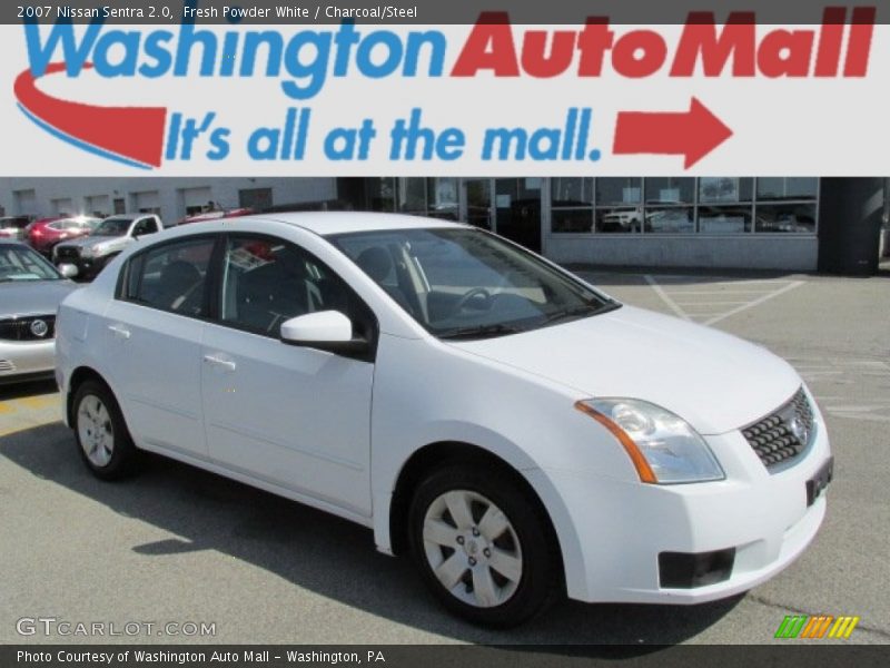 Fresh Powder White / Charcoal/Steel 2007 Nissan Sentra 2.0