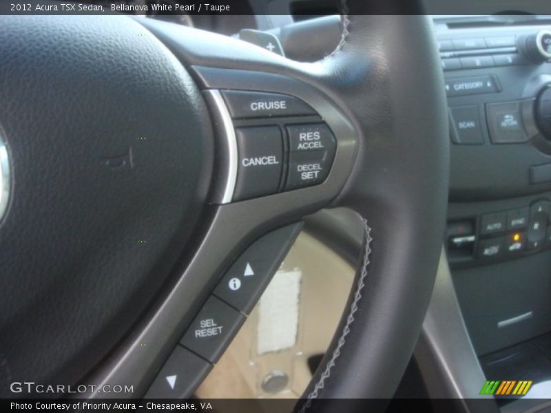 Bellanova White Pearl / Taupe 2012 Acura TSX Sedan