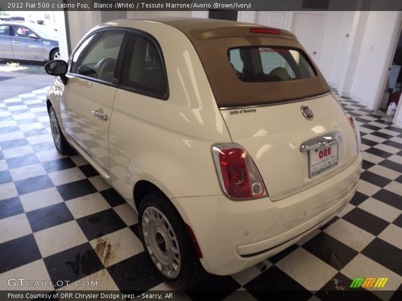 Bianco (White) / Tessuto Marrone/Avorio (Brown/Ivory) 2012 Fiat 500 c cabrio Pop