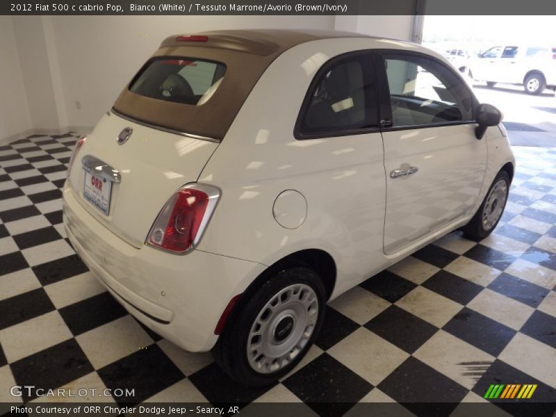 Bianco (White) / Tessuto Marrone/Avorio (Brown/Ivory) 2012 Fiat 500 c cabrio Pop