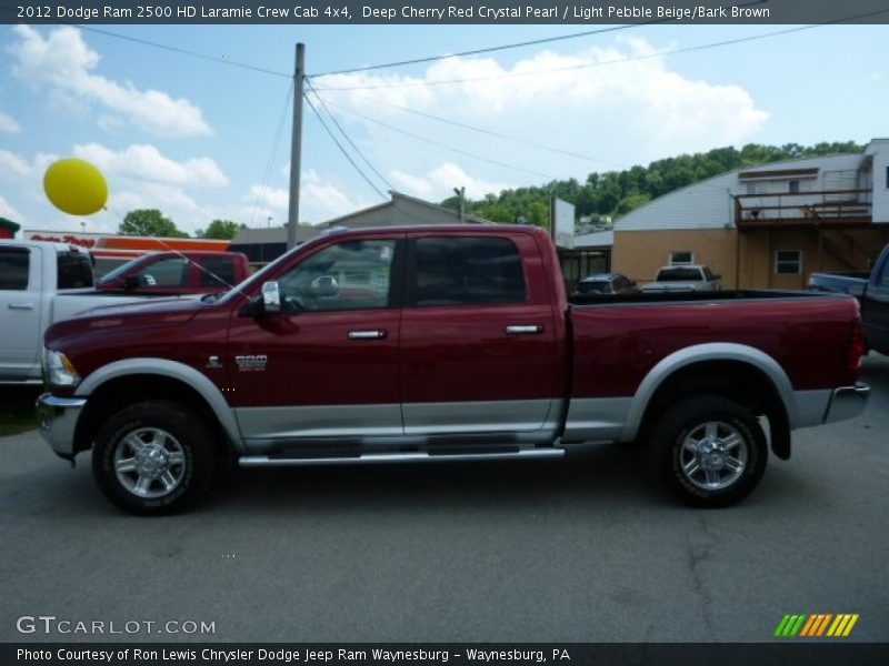 Deep Cherry Red Crystal Pearl / Light Pebble Beige/Bark Brown 2012 Dodge Ram 2500 HD Laramie Crew Cab 4x4