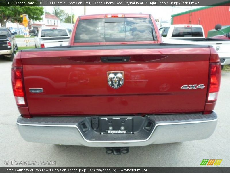 Deep Cherry Red Crystal Pearl / Light Pebble Beige/Bark Brown 2012 Dodge Ram 2500 HD Laramie Crew Cab 4x4