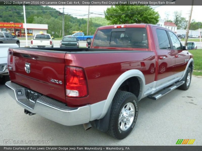 Deep Cherry Red Crystal Pearl / Light Pebble Beige/Bark Brown 2012 Dodge Ram 2500 HD Laramie Crew Cab 4x4