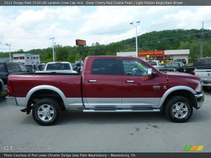 Deep Cherry Red Crystal Pearl / Light Pebble Beige/Bark Brown 2012 Dodge Ram 2500 HD Laramie Crew Cab 4x4