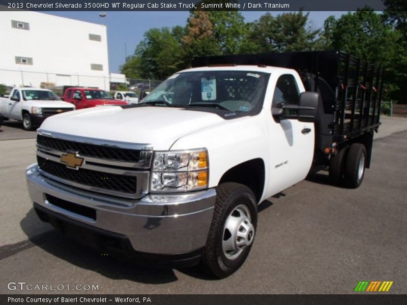 Summit White / Dark Titanium 2013 Chevrolet Silverado 3500HD WT Regular Cab Stake Truck