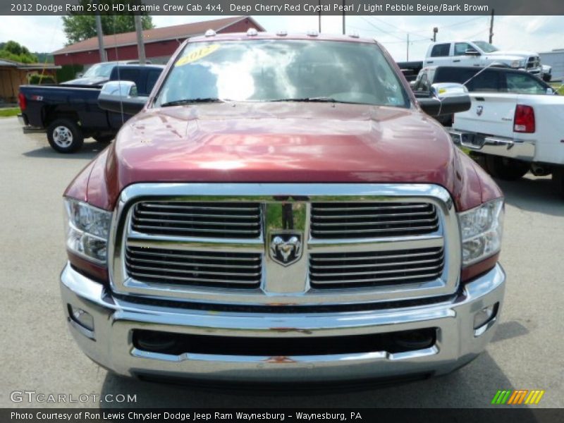 Deep Cherry Red Crystal Pearl / Light Pebble Beige/Bark Brown 2012 Dodge Ram 2500 HD Laramie Crew Cab 4x4