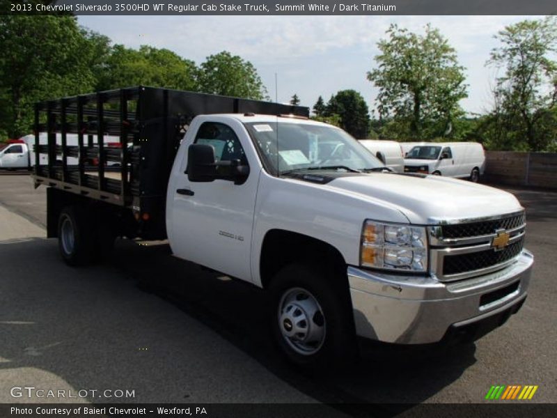 Summit White / Dark Titanium 2013 Chevrolet Silverado 3500HD WT Regular Cab Stake Truck