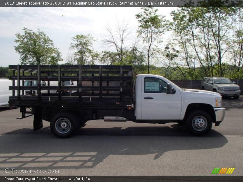 Summit White / Dark Titanium 2013 Chevrolet Silverado 3500HD WT Regular Cab Stake Truck
