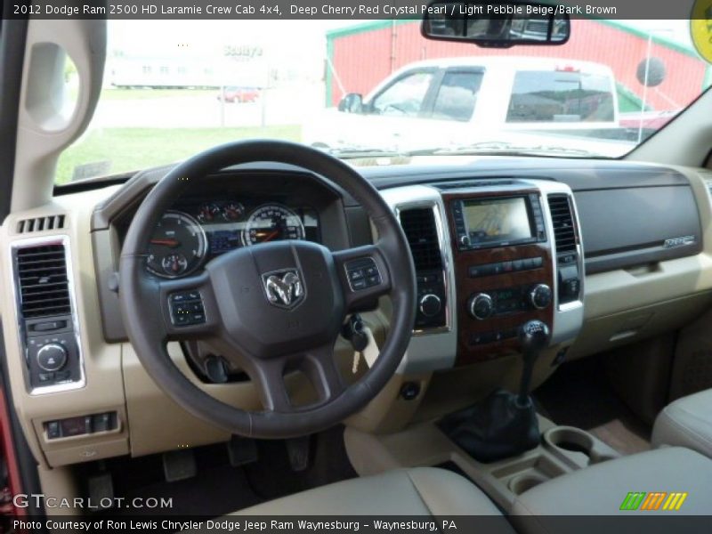 Deep Cherry Red Crystal Pearl / Light Pebble Beige/Bark Brown 2012 Dodge Ram 2500 HD Laramie Crew Cab 4x4