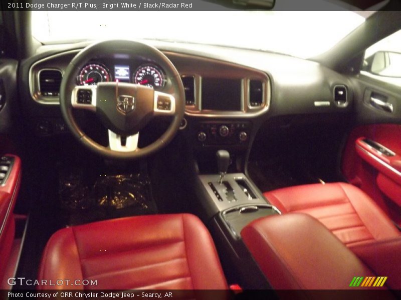 Bright White / Black/Radar Red 2011 Dodge Charger R/T Plus