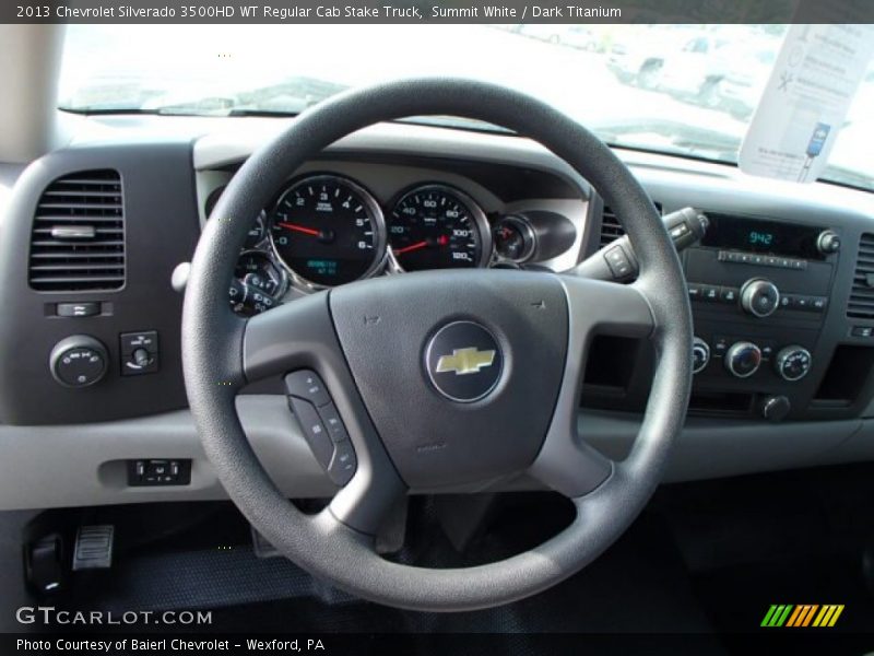 Summit White / Dark Titanium 2013 Chevrolet Silverado 3500HD WT Regular Cab Stake Truck