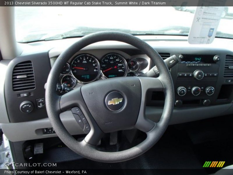Summit White / Dark Titanium 2013 Chevrolet Silverado 3500HD WT Regular Cab Stake Truck
